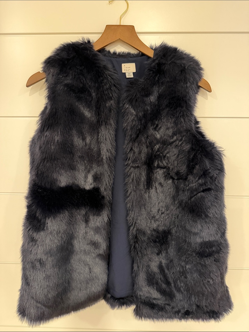 a new day Faux Fur Vest in Charcoal Gray